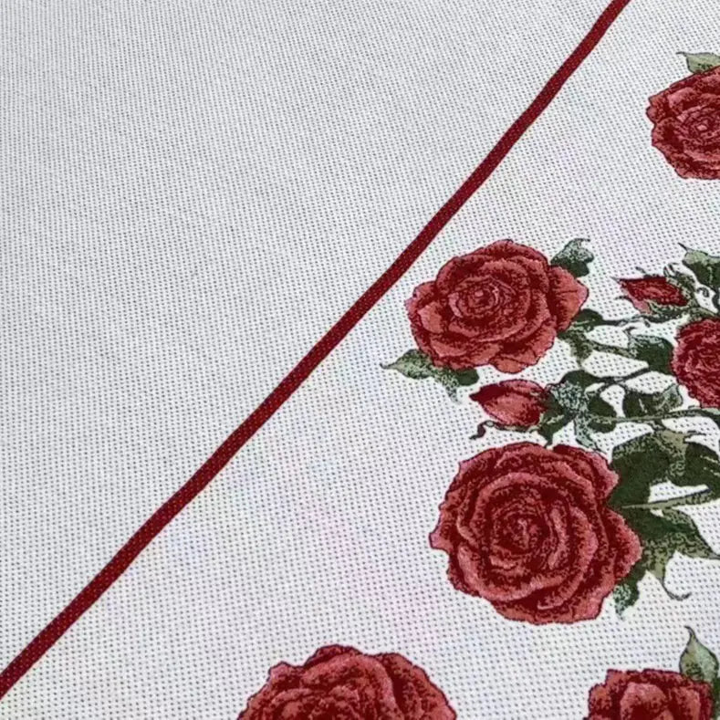 Cotton Floral Rose Bed Cover with Jacquard Design