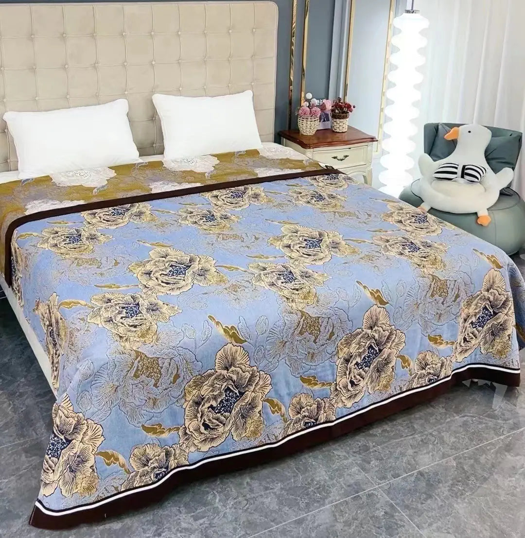 Cotton Floral Pattern Blanket 230x250 cm